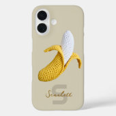 Minimale moderne Monogramm Name Crochet Banana Case-Mate iPhone Hülle (Rückseite)