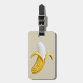 Minimale moderne Monogramm Name Crochet Banana Gepäckanhänger (Vorderseite vertikal)