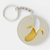 Minimale moderne Monogramm Name Crochet Banana Schlüsselanhänger (Vorderseite)