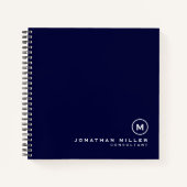 Minimale moderne monogramm Navy Graph Notizblock (Vorderseite)