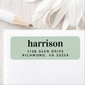 Minimale moderne monogramm Sage Green Rücksendeadr (Insitu)