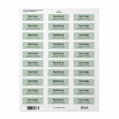 Minimale moderne monogramm Sage Green Rücksendeadr (Vorne)