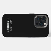Minimale moderne Monogramm-Schwarz iPhone Hülle (Rückseite (Horizontal))