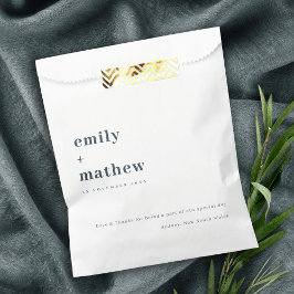 Minimale moderne Navy Gray Blue Typografy Wedding Geschenktütchen