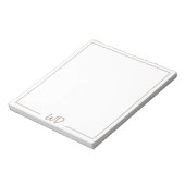 Minimale moderne neutrale Mit Monogramm Initiale Notizblock (Rotiert)