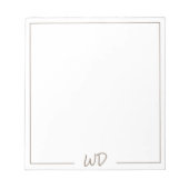Minimale moderne neutrale Mit Monogramm Initiale Notizblock (Vorderseite)