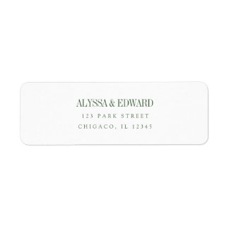 Minimale moderne olivgrüne Hochzeit mit individuel