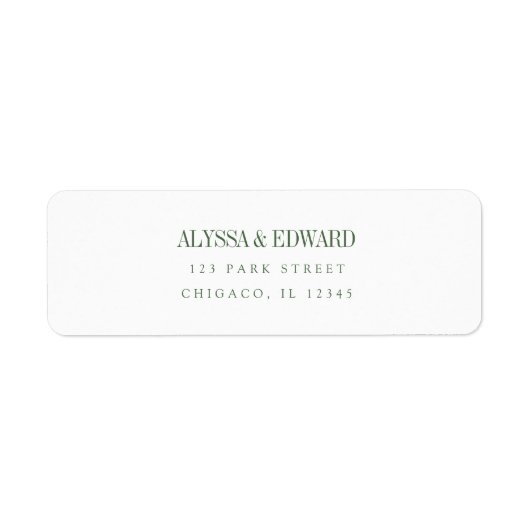 Minimale moderne olivgrüne Hochzeit mit individuel (Vorne)