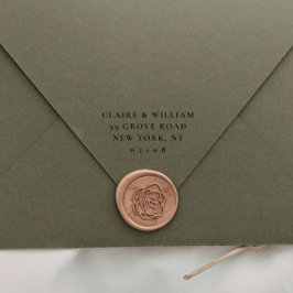 Minimale moderne personalisierte Hochzeitsrücksend Permastempel