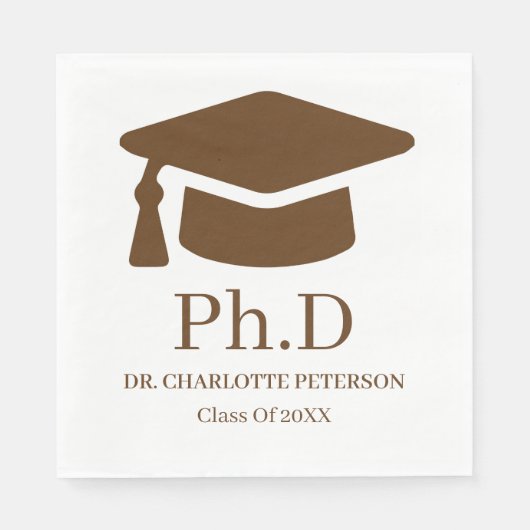 Minimale moderne PhD-Abschlussservietten Serviette (Vorderseite)