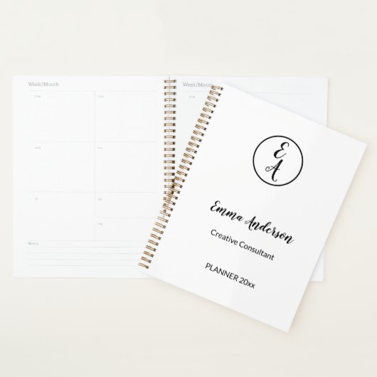 Minimale moderne professionelle Monogramm Planer (Anzeige)
