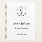 Minimale moderne professionelle Monogramm Planer (Vorderseite)