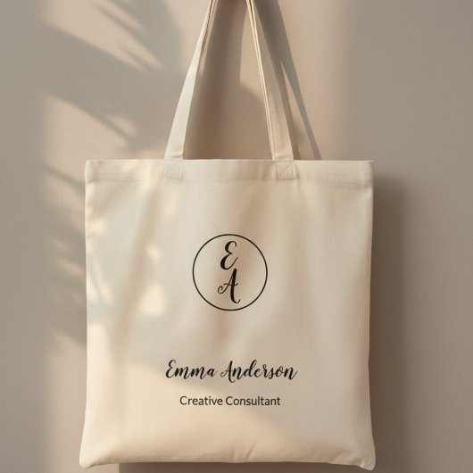 Minimale moderne professionelle Monogramm Tragetasche