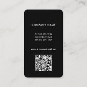 Minimale moderne professionelle QR-Code-Logo Visitenkarte (Rückseite)