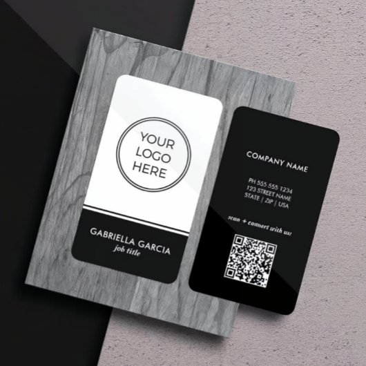 Minimale moderne professionelle QR-Code-Logo Visitenkarte