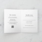 Minimale moderne QR-Code-Foto-Hochzeit Einladung (Innenseite)