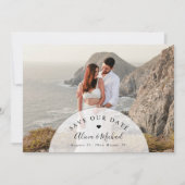 Minimale moderne QR-Code-Foto-Hochzeit Save The Date (Vorderseite)