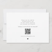 Minimale moderne QR-Code-Foto-Hochzeit Save The Date (Rückseite)