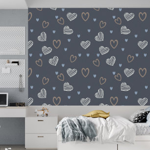 Minimale moderne romantische schwarzblaue Herzform Tapete