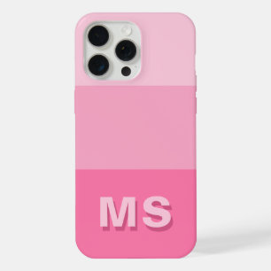 Minimale moderne rosa Anfangsmonogramm iPhone 15 Pro Max Hülle