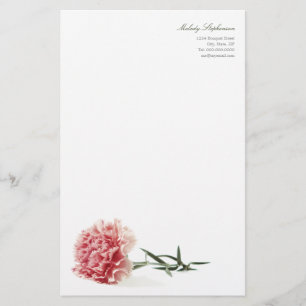 Minimale moderne rosa Gartennelken-persönliches Briefpapier