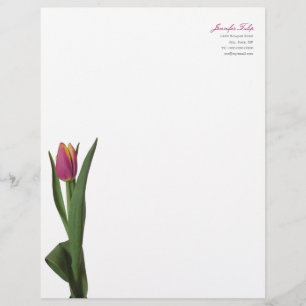 Minimale moderne rosa Tulpe-persönlicher Briefkopf