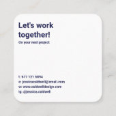 Minimale moderne rosa und blau einfache grafische quadratische visitenkarte (Rückseite)