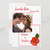 Minimale moderne Rose Save the Date Hochzeit Einladung (Vorne/Hinten)