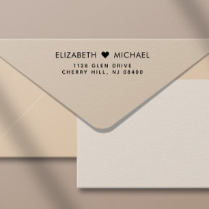 Minimale moderne Rücksendeadresse für Hochzeit Permastempel