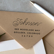 Minimale moderne Rücksendeadresse von Familienname