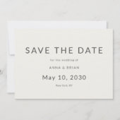Minimale moderne "Save the Date"-Karte mit Monogra Save The Date (Vorderseite)
