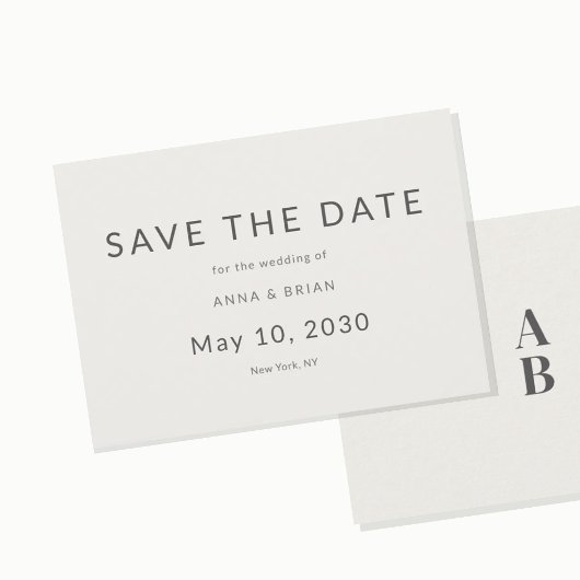 Minimale moderne "Save the Date"-Karte mit Monogra Save The Date
