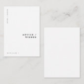 Minimale moderne schicke Typografie Hochzeit Hinweiskarte (Vorne/Hinten)