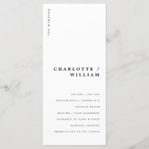 Minimale moderne schicke Typografie Hochzeit Programm