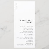Minimale moderne schicke Typografie Hochzeit Programm (Rückseite)