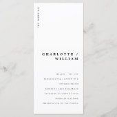 Minimale moderne schicke Typografie Hochzeit Programm (Vorderseite)