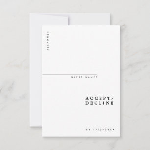 Minimale moderne schicke Typografie-Hochzeit RSVP Karte