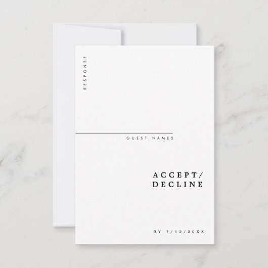 Minimale moderne schicke Typografie Hochzeit RSVP Karte (Vorderseite)