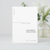Minimale moderne schicke Typografie Hochzeit RSVP Karte (Stehend Vorderseite)