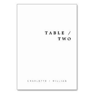 Minimale moderne schicke Typografie-Hochzeit Tischnummer