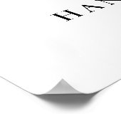 Minimale moderne schicke Typografie Klassische Hoc Poster (Ecke)