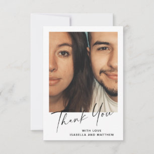 Minimale moderne Schrift personalisiertes Foto Hoc Dankeskarte