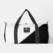 Minimale, moderne Schwarz-Weiß-Firma oder Name Duffle Bag (Vorderseite)