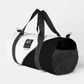 Minimale, moderne Schwarz-Weiß-Firma oder Name Duffle Bag (Rechte Ecke)