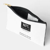 Minimale, moderne Schwarz-Weiß-Firma oder Name Zubehörtasche (Offen)