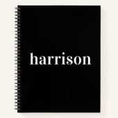 Minimale moderne Schwarze Monogramm Notizblock (Vorderseite)