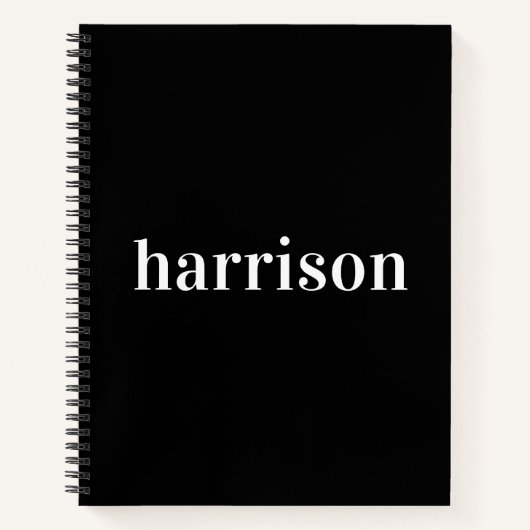 Minimale moderne Schwarze Monogramm Notizblock (Vorderseite)