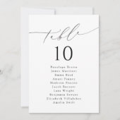 Minimale moderne Script-Tischnummer-Sitzungstabell Einladung (Vorderseite)