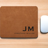 Minimale moderne Seilleder-Monogramm Mousepad