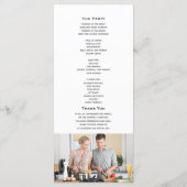 Minimale moderne Skripthochzeit Programm (Rückseite)